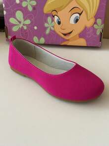BAILARINAS para niña, ballerinas para niñas, zapatos para niñas, zapatos cómodos, zapatos planos, punta redonda, antideslizante, uso casual - Rosa Fucsia - Ver 2