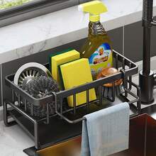 1pc Carbon Steel Multifunctional Kitchen Drain Rack