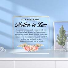 2D płaski 1 szt. Przemyślany prezent dla teściowej: Dziękujemy za Twój ciepły uśmiech i wsparcie - prezent na urodziny, Dzień Matki, Święto Dziękczynienia, odpowiedni dla mamy, kobiet - do domu, biura, na imprezę - nie wymaga prądu, lekki i łatwy do czyszczenia - nostalgiczna pamiątka, klasyczny design, trwały materiał, dekoracyjna ozdoba