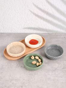 4pcs Ceramic Condiment Dishes - Soy Sauce, Vinegar, Seasoning Dishes, 4 Color Options, Ceramic Small Appetizer, Sushi, Wasabi Dipping Sauce Dishes, Commercial Spice Dishes, Household Kitchen, Dorm, Kitchen Supplies, Tableware Accessories, Kitchen Utensils, Best Christmas, Halloween, Thanksgiving, New Year, Holiday Gift