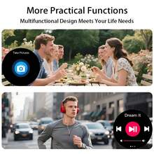 1 件 1.50 英寸高清全触摸屏智能手表，100 多种运动模式、计步器、天气预报、无线通话、消息提醒、远程摄像头、音乐播放器、DIY 壁纸，适合男士、女士、朋友、情侣、长辈作为节日礼物 - 彩色 - 查看 8