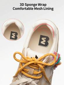 somiliss Women's Casual Sneakers With Hidden Wedge Heel, Fashion Lace-Up Bicolor Soft Bottom Trainers, Comfortable For Commuting And Daily Wear, Apricot Color - Apricot - View 5