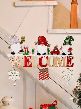 1 adet 8,74" Noel Tatili Dekoratif Kolye, Noel Baba, Cüce, Kardan Adam, Ren Geyiği, Zencefilli Kurabiye Adam Desenli Ahşap Tabelalar, Kar Tanesi Dekoru - Noel Dekorasyonu, Ev ve Dış Mekan, Sanatsal Çiftlik Evi Stili, Çok İşlevli Askılı Süsler, Noel Ağacı Süslemesi, Kapı Askısı Süslemesi, Oda Dekorasyonu için Uygundur