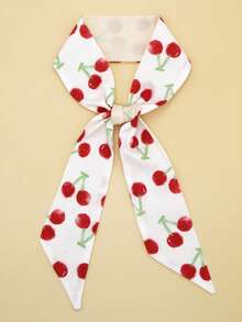 1pc Simple Fruit Printed Scarf 96*6cm, New Women's Fashion Accessory For Belt, Bag, Headband, Headwear, Scarf Bandana,Hair Band,Head Band Ideal For Dressing Up Your Look