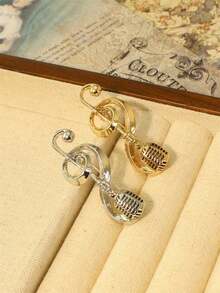 1 Stück Musiknoten geformte Emaille Brosche, minimalistische Metalldekor