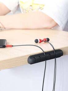 1pc Multi-Slot Cable Management Clip, Silicone Desktop Cable Organizer Winder, Self-Adhesive Cable Tidy Holder For Desk, Home, Office And Car - Bedside Table Cable Rack Accessory - Multicolor - View 6