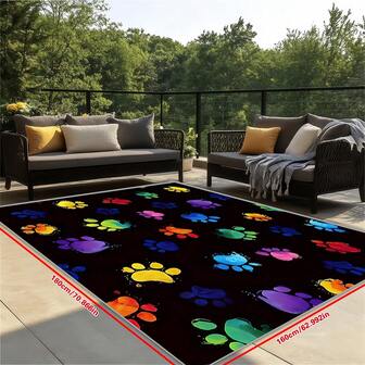 1 Piece Multi-Color Dog Paw Pattern Outdoor Decorative Rug, Suitable For Outdoor And Indoor, Non-Slip Bathroom Rug, Bath Mat, Home Anti-Dirty Anti-Slip Bathroom Floor Mat - Applicable For Garden, Bathroom And Bedroom Doors And Kitchen Decor, Decorative Rug
