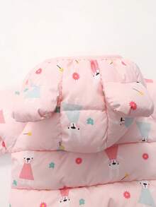 Nueva chaqueta tipo parka ligera y cálida, con diseño de conejo de dibujos animados, prenda exterior resistente al viento para niños y niñas pequeños, para otoño/invierno