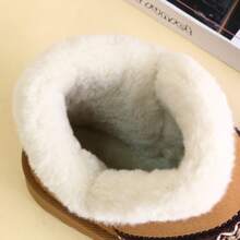 Damen bequeme, warme Schuhe mit dicker Sohle, runde Zehenkappe, kurze Schneestiefel, Design mit tiefem Schaft, warme, lässige Knöchelstiefel