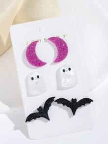 1-3 Pairs Cute Christmas Earrings Set, Christmas Scarf Snowman, Gingerbread, Christmas Tree Earrings Set, Fashionable Snowman, Gingerbread, Christmas Tree Earrings, Stylish Halloween Earrings Set Suitable For Holiday Parties, Gatherings With Friends, Street Style, Daily Wear, Suitable For Christmas, Halloween (Excluding Card Paper)