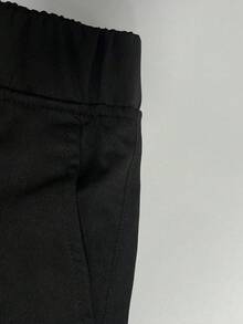 4-7 Years Old Boys' Lightweight Casual Cargo Pants, Loose Fit Multi-Pocket Straight Leg Trousers, Spring/Summer - Black - View 7