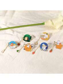 1/6 件可爱兔子胸针，卡通动物徽章，珐琅刺猬/狗装饰配件圣诞礼物 - 彩色 - 查看 5