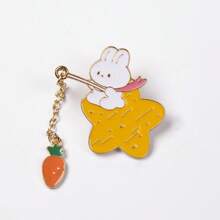 1/6 件可爱兔子胸针，卡通动物徽章，珐琅刺猬/狗装饰配件圣诞礼物 - 彩色 - 查看 12