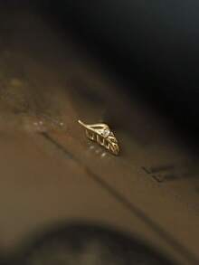 1 Pair S925 Sterling Silver 14K Gold Plated Mini Dew Drop Tree Branch Stud Earrings