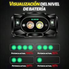 Lmpara de Cabeza Recargable Lmpara, Linterna Frontal LED Recargable, Linterna Frontal con 6 Modos de Luz con Sensor de Movimiento, IP68 Impermeable Foco para Camping, Excursin, Pesca, - blanco, cálido, rojo - Ver 8
