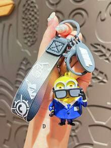 Minions Minions Secret Agent Series Keychain Cute Cartoon Figure Keyring Couple Bag Pendant Small Gift Fall Y2K