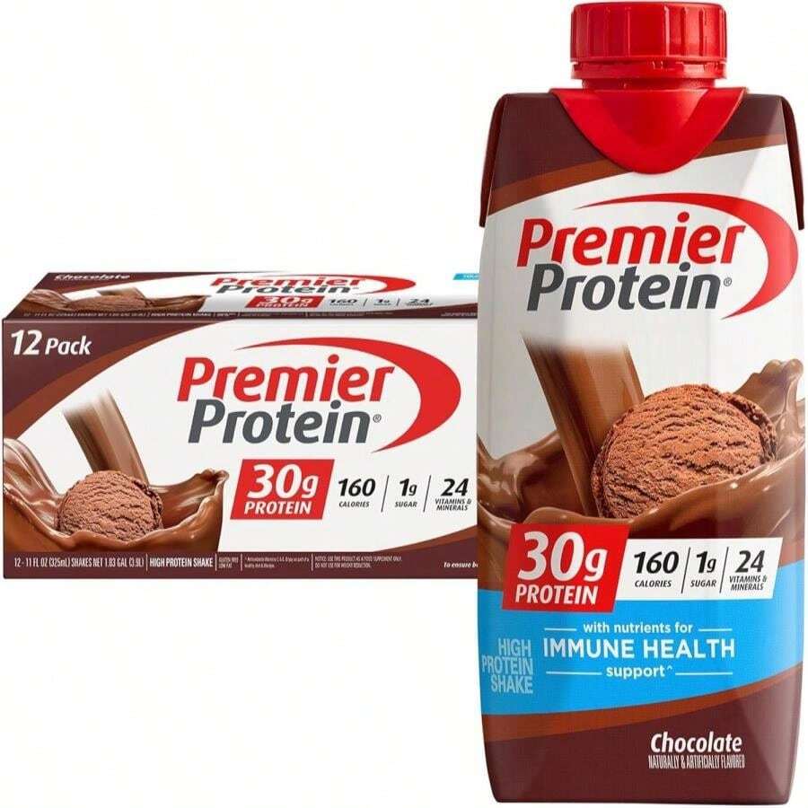 Premier Protein Protein Shake, Vanilla, 30g Protein, No Added Sugar, 11 Fl Oz Pack Of 12 (Packaging May Vary) - Flavor NameC - 查看 1