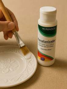 Porcelanizador barniz al agua acabado tipo porcelana frasco 60ml manualidades decoración hogar brillo duradero apto cerámica fácil aplicar presentación compacta resistente resultado profesional creativo - Porcelanizador Policraft - Ver 5