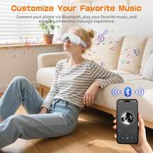 Eye Massager Eye Protector With Bluetooth Headphones, For Dark Circles, Eye Fatigue, Relieve Tension And Stress,Rechargeable, For Sleeping Side/Back Sleepers White Noise Sleep Headphones Ultra-Thin Stereo Speakers Gift For Women/Men
