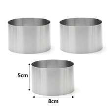 1 个无缝不锈钢圆形模具，用于制作慕斯蛋糕、寿司饭团、甜点、烘焙工具，高度和厚度特别大，直径 5 厘米/6 厘米/8 厘米/10 厘米 - 淺灰色 - 查看 14