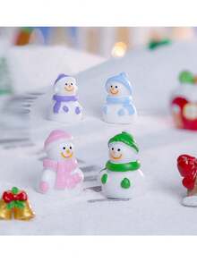 6 pièces Décorations de Noël, figurines mignonnes de bonhomme de neige avec écharpe - Convient pour les scènes enneigées miniatures, la décoration DIY, les accessoires de voiture, la décoration de bureau et de maison, les décorations de fête - Ornements en résine adorables