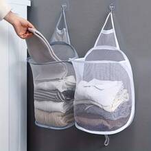 Foldable Hanging Laundry Basket - Collapsible Wall Mount Hamper Bag For Bathroom, Bedroom & Closet, Space Saving & Rental Friendly