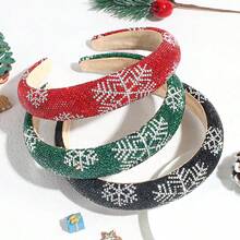 Red Headband Merry Christmas Headband Holiday Hair Hoop Christmas Christmas Bell Hairband Women Headbands Green Silver Hair Accessories - Multicolor - View 3