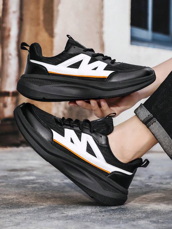 Lace-Up Patchwork Casual Sports Shoes, Suitable For All Seasons