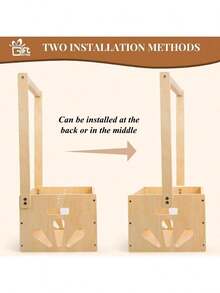 1pc Wooden Storage Basket With Handle,Shower Crate Closet Clothes Organizer Basket, Portable  Clothes Hat Rack,Pregnancy Gifts For New Parents. - 紫紅色 - 查看 10