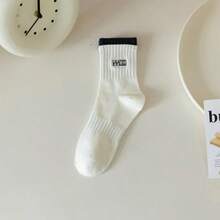 Șosete de damă, culoare uni, până la jumătatea gambei, șosete crew cu imprimeu anti-miros, fără cusături, toamnă/iarnă