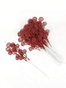 10 pezzi di foglie di caramelle rosse e lucide, accessori per decorazione dell'albero di Natale, elementi di allestimento per feste, accessori per servizi fotografici, decorazioni natalizie per la casa