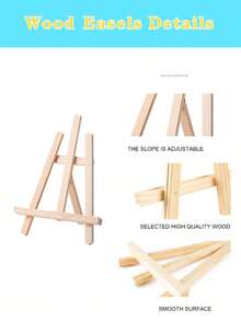 1 Caballete de escritorio de madera, que mide 28 centímetros de tamaño, está diseñado especialmente para exhibir fotos y obras de arte. Es adecuado para que los artistas y adultos pinten y sirve como soporte para tabletas y teléfonos
