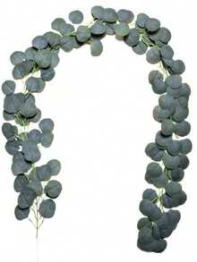 78.7 英寸人造桉树花环绿植仿花环散装银元桉树叶藤蔓植物适用于家居餐桌派对婚礼拱门墙壁花园室内外装饰 - 綠色 - 查看 15