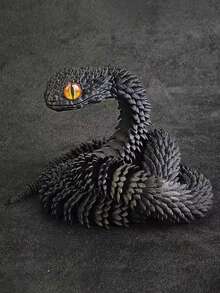 1 件 3D 打印蛇可旋转铰接蛇关节活动动物仿真模型蟒蛇雕像带灵活关节艺术工艺装饰办公室桌面装饰家居装饰生日万圣节礼物 - 彩色 - 查看 5