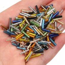 10g/Pack 6mm Long Glass Seed Beads, Elegant Fashion Bracelet, Phone Strap, Hair Accessory DIY Loose Beads - Tubular Rice Beads - View 9