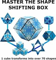 Christmas Present  Thanksgiving Gifts Shashibo Shape Shifting Box - Award-Winning Fidget W/ 36 Rare Earth Magnets - Fidget Cube Transforms Into Over 70 Shapes, Sensory Gift For Kids, Teens, And Adults (Spaced Out) - Hành tinh xanh - Xem 2