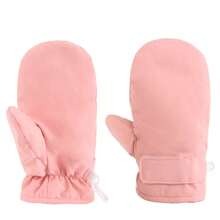 Infant Baby Toddler Kids Winter Mittnes Lined Fleece Warm Gloves For Boys Girls - Solid Color Peach Skin Gloves - View 9