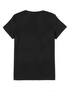 Lässiges Sommer t shirt damen tops mit kurzen Ärmeln und dem Aufdruck "What Has Balls And Keeps The Ladies Smiling? BINGO", Oversized-Schnitt, Plus Size, lässiges Sommertop, Rundhalsausschnitt, dehnbar, ideal für Sommer und Schule, auch als Cheerleading-Top oder für den Herbst geeignet. Aus reiner Baumwolle, bedruckt mit Buchstaben. Perfekt als Geschenk für Lehrerinnen. - Preto - Ver 3
