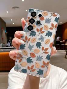 Autumn 1pc Assorted Dried Leaves Transparent Shockproof TPU Phone Case, Suitable As Holiday Gift For Partner And Friends, Compatible With IPhone Xs/Xsmax/Xr/11 12 13 14 15 16pro/Promax/14 15 16plus, Nothing, Pixel, INFINIX, Redmi Series