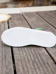 Women's Gold Sequin Patchwork Leather Round Toe Lace-Up Thick Sole Low-Top Multifunctional Fashion Casual Sneakers, Rubber Sole Waterproof Non-Slip Wear-Resistant Lightweight Flat Shoes, Spring/Autumn New Versatile Daily Casual Shoes - Purple Gold - View 7