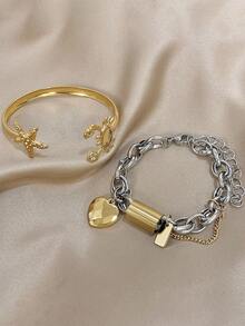 1 件夏季海星贝壳手链金色开口手镯女士不锈钢手链适合日常派对圣诞珠宝圣诞礼物