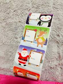 1/2pcs Christmas Gift Tags Stickers, Christmas Labels With Santa Claus, Snowman, Reindeer Decorations, 60pcs/Roll, For Christmas Gift Wrapping, Suitable For New Year, Easter, Valentine's Day, Birthday Gifts, Christmas Presents Christmas Christmas Decorations Christmas Pajamas Christmas Gifts Christmas Decor - Multicolor - View 6