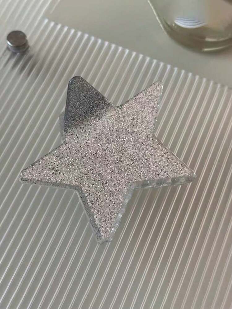 1个女士时尚五角星发爪夹，马尾辫发圈，发爪，优雅星形设计，新品上市 - 彩色 - 查看 14