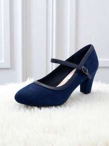 Solid Color Casual Commute Elegant Office Party Holiday - Blue - View 2