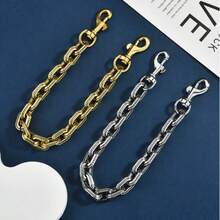 1 Pc Retro Fashion Oval Carved  Bag Chain Hanging High-End Feeling Belongs To Crossbody Bag Extension Chain Accessories - 古金 - 查看 3