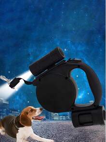 1 件便携式多功能伸缩狗自动牵引绳，中小型犬散步工具，不含电池，包含一卷便便袋，要开灯，您需要自行准备三节 AA 电池，宠物用品，宠物必备，宠物外出，宠物户外旅行，万圣节和圣诞节礼物