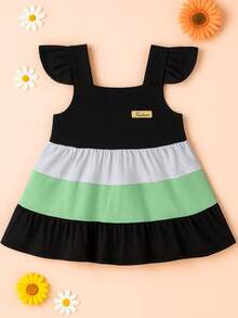 Giovana Ruffle Dress - 黑色 - 查看 1