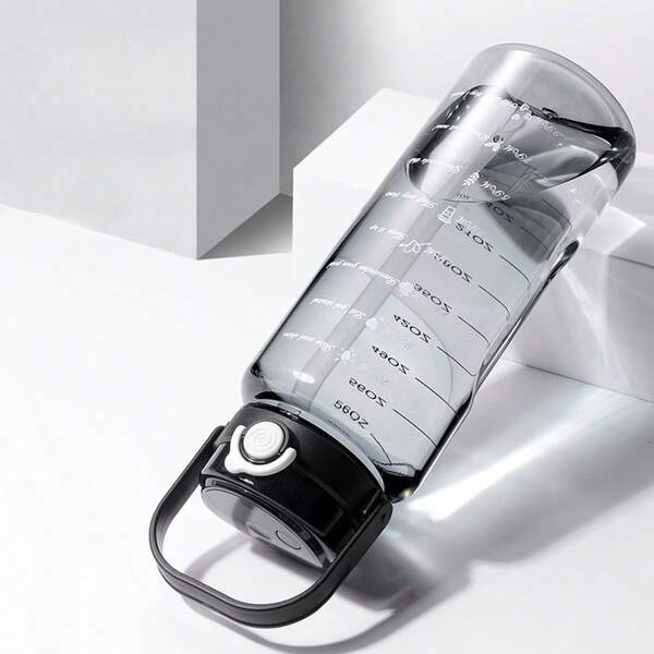 64 Oz Large-Capacity Portable Water Bottle, With Scale Markings, Without Bisphenol A, Transparent Leak-Proof Design, Shock-Resistant And Heat-Resistant, Suitable For Travel, Fitness Exercises And Outdoor Fishing.