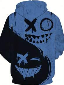 هودي رياضي كاجوال مطبوع رقميًا ثلاثي الأبعاد، بتصميم جرافيكي مبتكر على الوجه، ملابس علوية رياضية، ملابس علوية هوديي بتصميم جرافيكي للرجال للارتداء اليومي، مناسبة للخريف/الشتاء، هدية مميزة، بأكمام طويلة - متعدد الألوان - مشاهدة 2