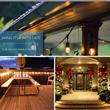 10/20pcs Outdoor String Light Hooks With Adhesive Strips - Waterproof, UV-Resistant, No Damage, Tool-Free Installation, Suitable For Holiday, Patio, Garden, Balcony Decor, Wire Holders For Hanging Decorations, Home Decor, Party & Christmas Storage - 彩色 - 查看 3